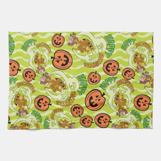 Scooby-Doo | Fröhliches Halloween-Muster Geschirrtuch (Horizontal)