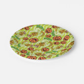 Scooby-Doo | Fröhliches Halloween-Muster Pappteller (Schrägansicht)