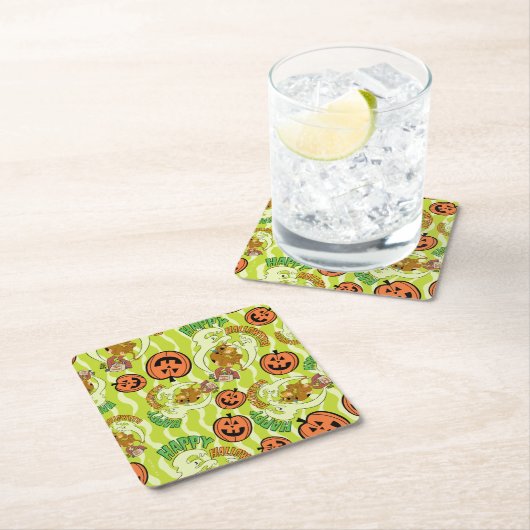 Scooby-Doo | Fröhliches Halloween-Muster Rechteckiger Pappuntersetzer (Vor Ort)