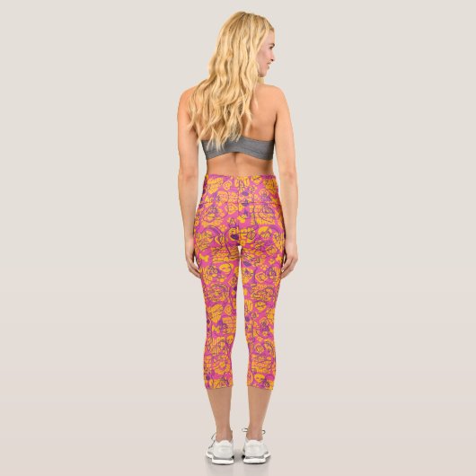 Scooby-Doo | Funky Blume Pattern Capri Leggings (Rückseite)