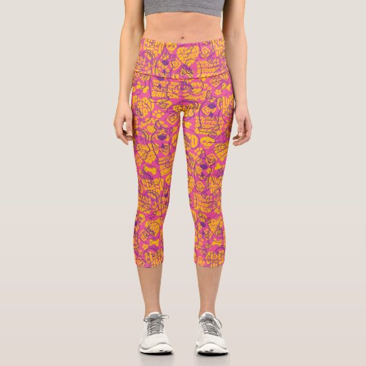 Scooby-Doo | Funky Blume Pattern Capri Leggings (Vorderseite)
