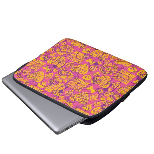 Scooby-Doo | Funky Blume Pattern Laptopschutzhülle (Vorne Knopf)
