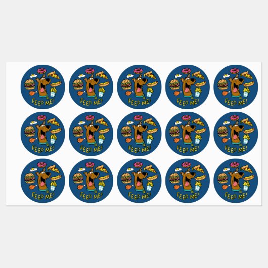 Scooby-Doo Fütterte mich! Etiketten (Blatt)