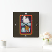 Scooby-Doo | Ghost sucht Shaggy & Scooby Quadratische Wanduhr (Zuhause)