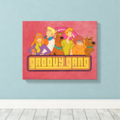 Scooby-Doo | "Groovy Gang" Retro Cartoon Graphic Leinwanddruck (Insitu (Holzboden))