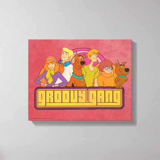 Scooby-Doo | "Groovy Gang" Retro Cartoon Graphic Leinwanddruck (Vorderseite)