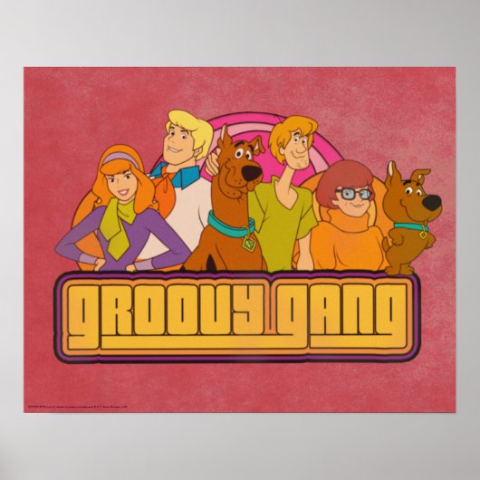 Scooby-Doo | "Groovy Gang" Retro Cartoon Graphic Poster (Vorne)