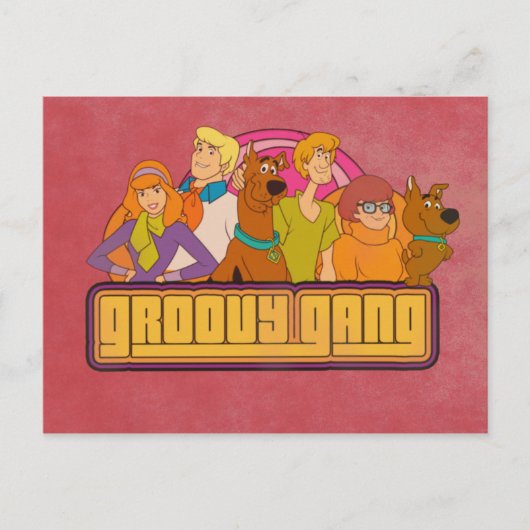 Scooby-Doo | "Groovy Gang" Retro Cartoon Graphic Postkarte (Vorderseite)