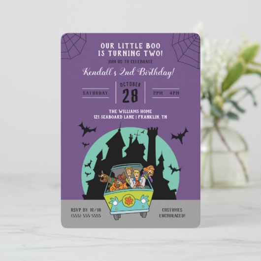 Scooby-Doo | Halloween 2. Geburtstag Einladung (Stehend Vorderseite)