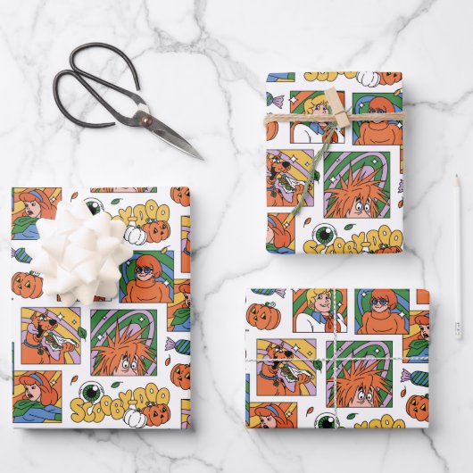 Scooby-Doo Halloween-Fotos Muster Geschenkpapier Set (Vorderseite)