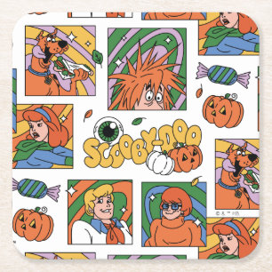 Scooby-Doo Halloween-Fotos Muster Rechteckiger Pappuntersetzer