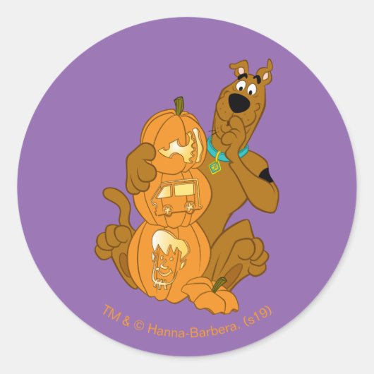 Scooby-Doo | Halloween Jack-O-Lantern Runder Aufkleber (Vorderseite)