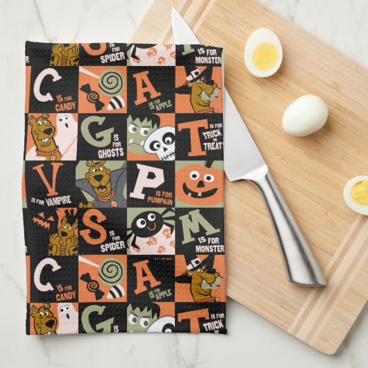 Scooby-Doo | Halloween Pattern Geschirrtuch (Viertel Falte)