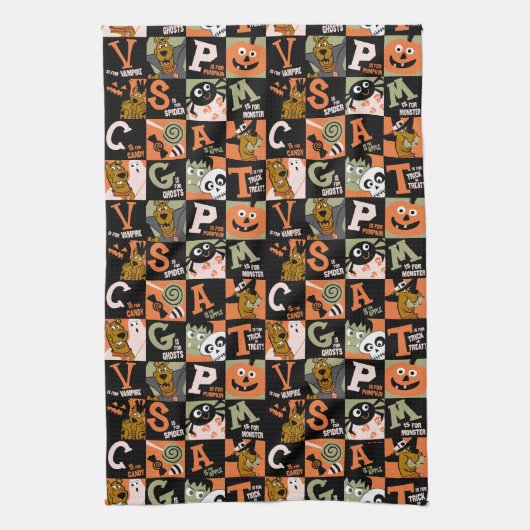 Scooby-Doo | Halloween Pattern Geschirrtuch (Vertikal)
