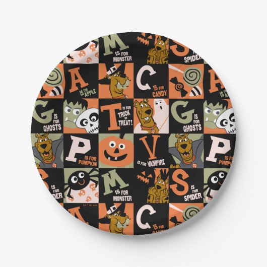 Scooby-Doo | Halloween Pattern Pappteller (Vorderseite)