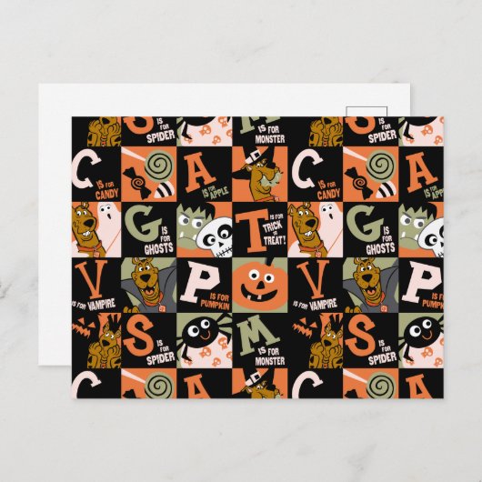Scooby-Doo | Halloween Pattern Postkarte (Vorne/Hinten)