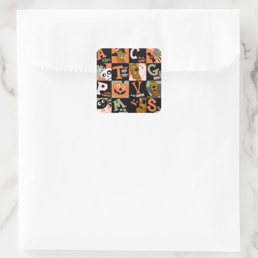 Scooby-Doo | Halloween Pattern Quadratischer Aufkleber (Tasche)