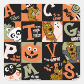 Scooby-Doo | Halloween Pattern Quadratischer Aufkleber (Vorderseite)