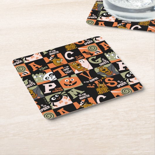 Scooby-Doo | Halloween Pattern Rechteckiger Pappuntersetzer (angewinkelt)