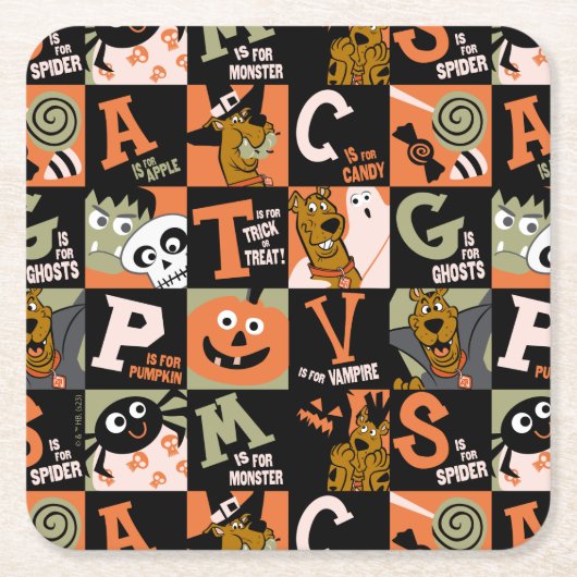Scooby-Doo | Halloween Pattern Rechteckiger Pappuntersetzer (Vorderseite)
