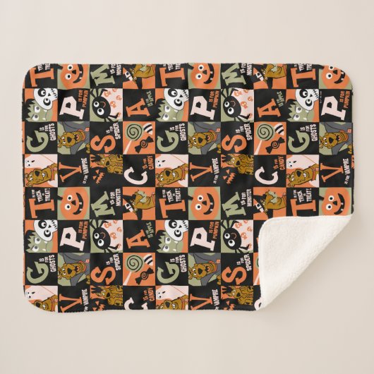 Scooby-Doo | Halloween Pattern Sherpadecke (Vorderseite (Horizontal))