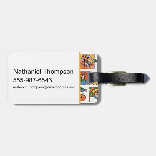 Scooby-Doo Halloween Photos Pattern Gepäckanhänger (Rückseite horizontal)