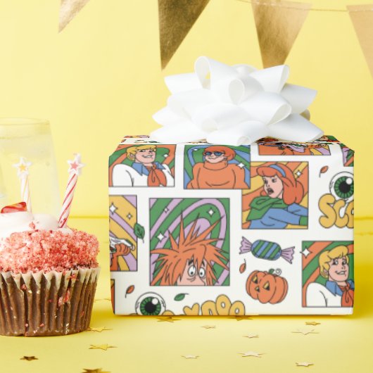 Scooby-Doo Halloween Photos Pattern Geschenkpapier (Geburtstagsparty)