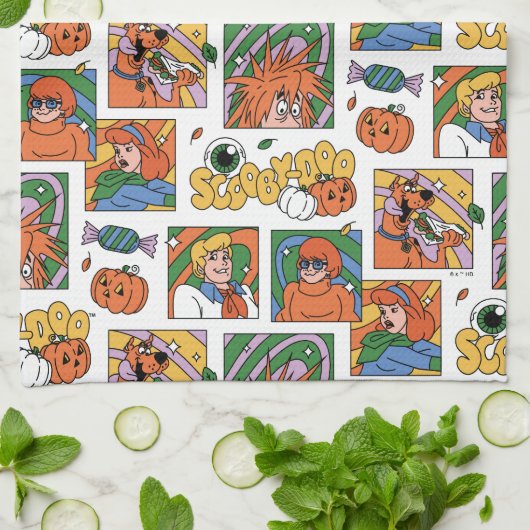 Scooby-Doo Halloween Photos Pattern Geschirrtuch (Gefaltet)