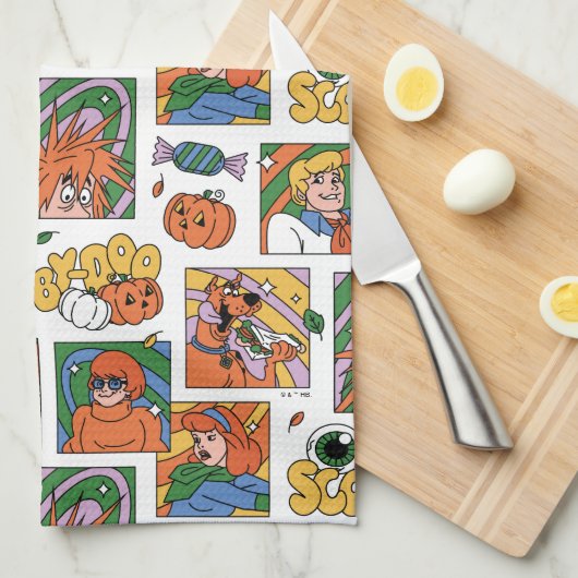 Scooby-Doo Halloween Photos Pattern Geschirrtuch (Viertel Falte)