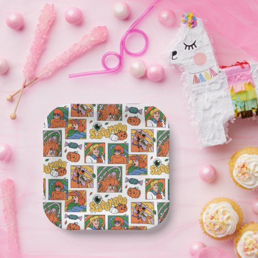 Scooby-Doo Halloween Photos Pattern Pappteller (Party)
