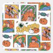 Scooby-Doo Halloween Photos Pattern Quadratischer Aufkleber (Vorderseite)