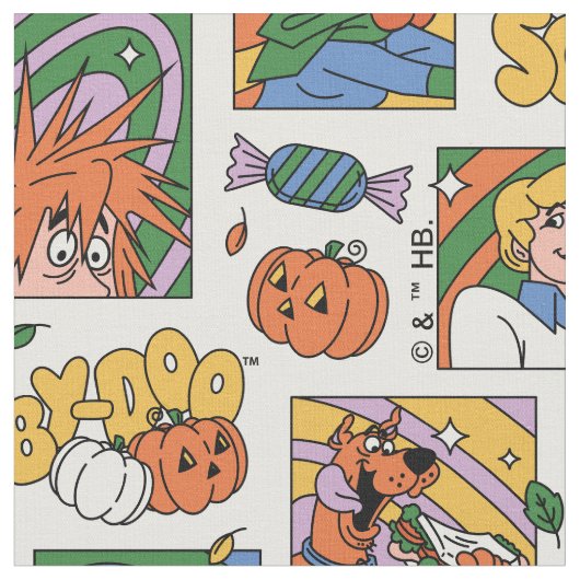 Scooby-Doo Halloween Photos Pattern Stoff (Nahaufnahme)
