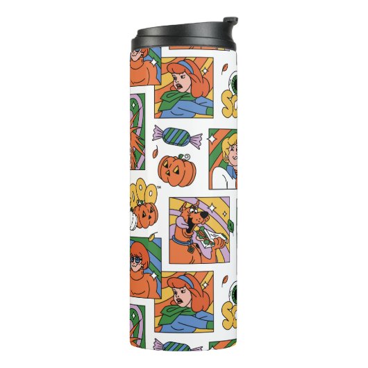 Scooby-Doo Halloween Photos Pattern Thermosbecher (Nach links gedreht)