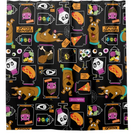 Scooby-Doo | Halloween Scooby-Doo-Muster Duschvorhang (Vorderseite)