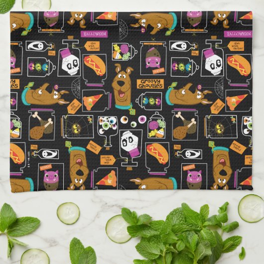 Scooby-Doo | Halloween Scooby-Doo-Muster Geschirrtuch (Gefaltet)