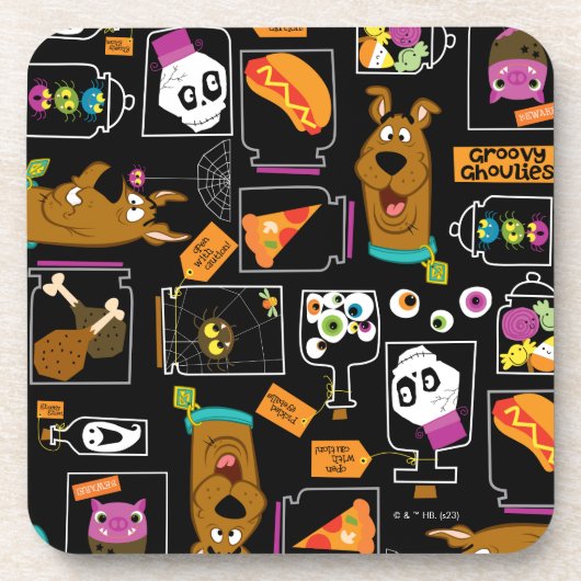 Scooby-Doo | Halloween Scooby-Doo-Muster Getränkeuntersetzer (Vorderseite)