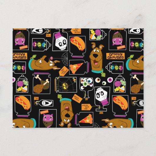Scooby-Doo | Halloween Scooby-Doo-Muster Postkarte (Vorderseite)