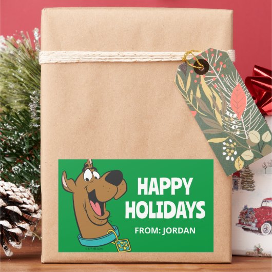 Scooby-Doo Happy Face | PERSONALISIERT Rechteckiger Aufkleber (Feiertag)