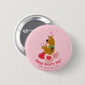 Scooby-Doo - Happy Hearts Day Button (Vorne & Hinten)
