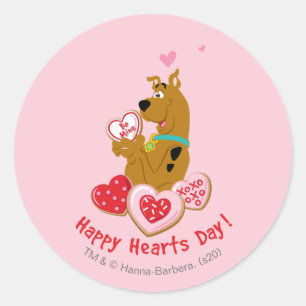 Scooby-Doo - Happy Hearts Day Runder Aufkleber