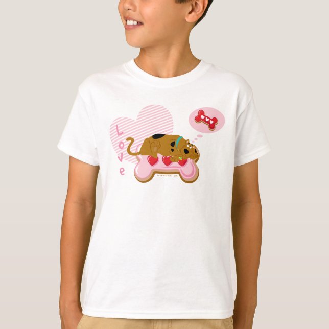 Scooby-Doo - herzdekorierte Scooby-Snacks T-Shirt (Vorderseite)