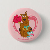 Scooby-Doo Holding Heart Lolipops Button (Vorderseite)