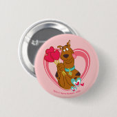 Scooby-Doo Holding Heart Lolipops Button (Vorne & Hinten)