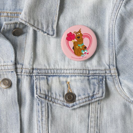 Scooby-Doo Holding Heart Lolipops Button (Beispiel)