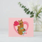 Scooby-Doo Holding Heart Lolipops Feiertagspostkarte (Stehend Vorderseite)