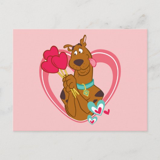 Scooby-Doo Holding Heart Lolipops Feiertagspostkarte (Vorderseite)