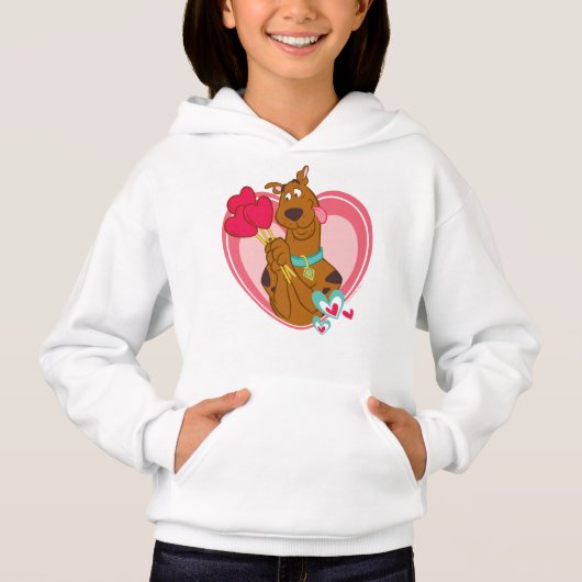 Scooby-Doo Holding Heart Lolipops Hoodie (Vorderseite)
