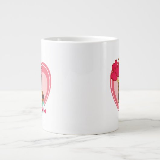 Scooby-Doo Holding Heart Lolipops Jumbo-Tasse (Vorderseite)