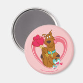 Scooby-Doo Holding Heart Lolipops Magnet (Vorderseite/Rückseite)