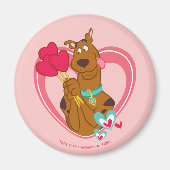 Scooby-Doo Holding Heart Lolipops Magnet (Vorne)